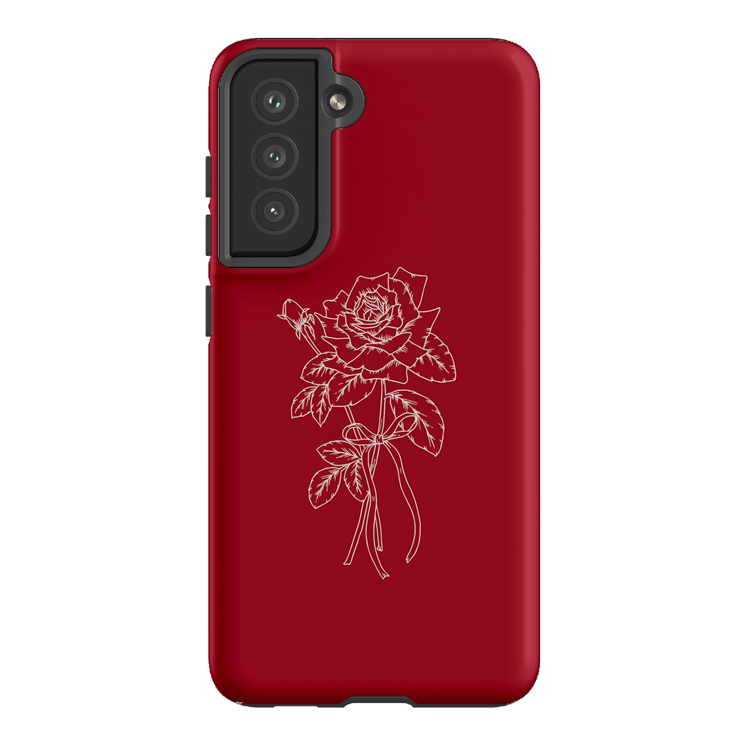 Red Rose Printed Phone Cases Samsung Galaxy S21 FE / Armoured by Typoflora - The Dairy
