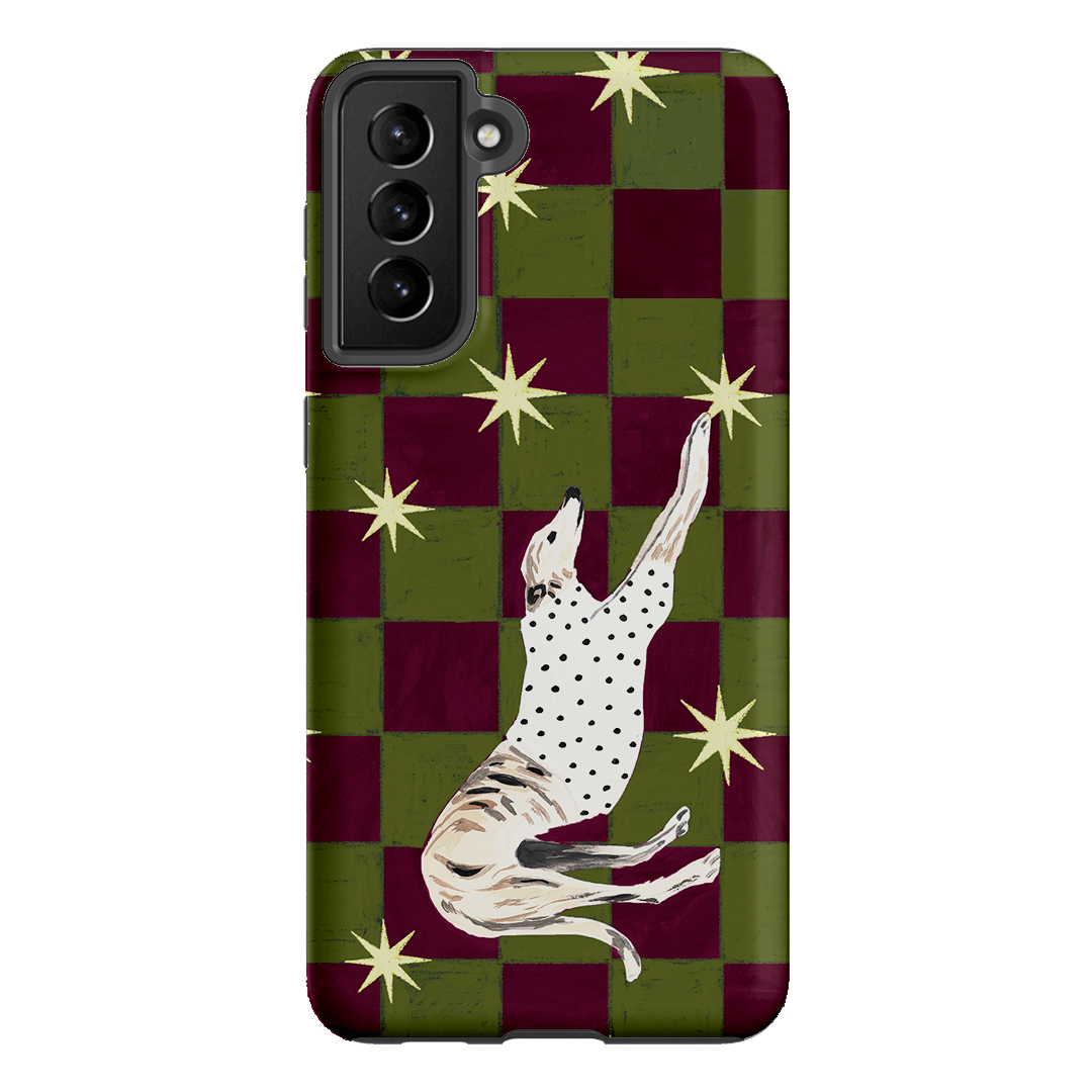 Check Greyhound Green Printed Phone Cases Samsung Galaxy S21 Plus / Armoured by Lisa Hu - The Dairy