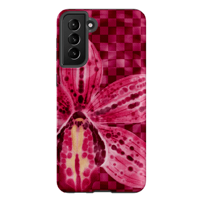 Check Orchid Printed Phone Cases Samsung Galaxy S21 Plus / Armoured by Sally Hungerford - The Dairy