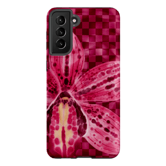 Check Orchid Printed Phone Cases Samsung Galaxy S21 Plus / Armoured by Sally Hungerford - The Dairy