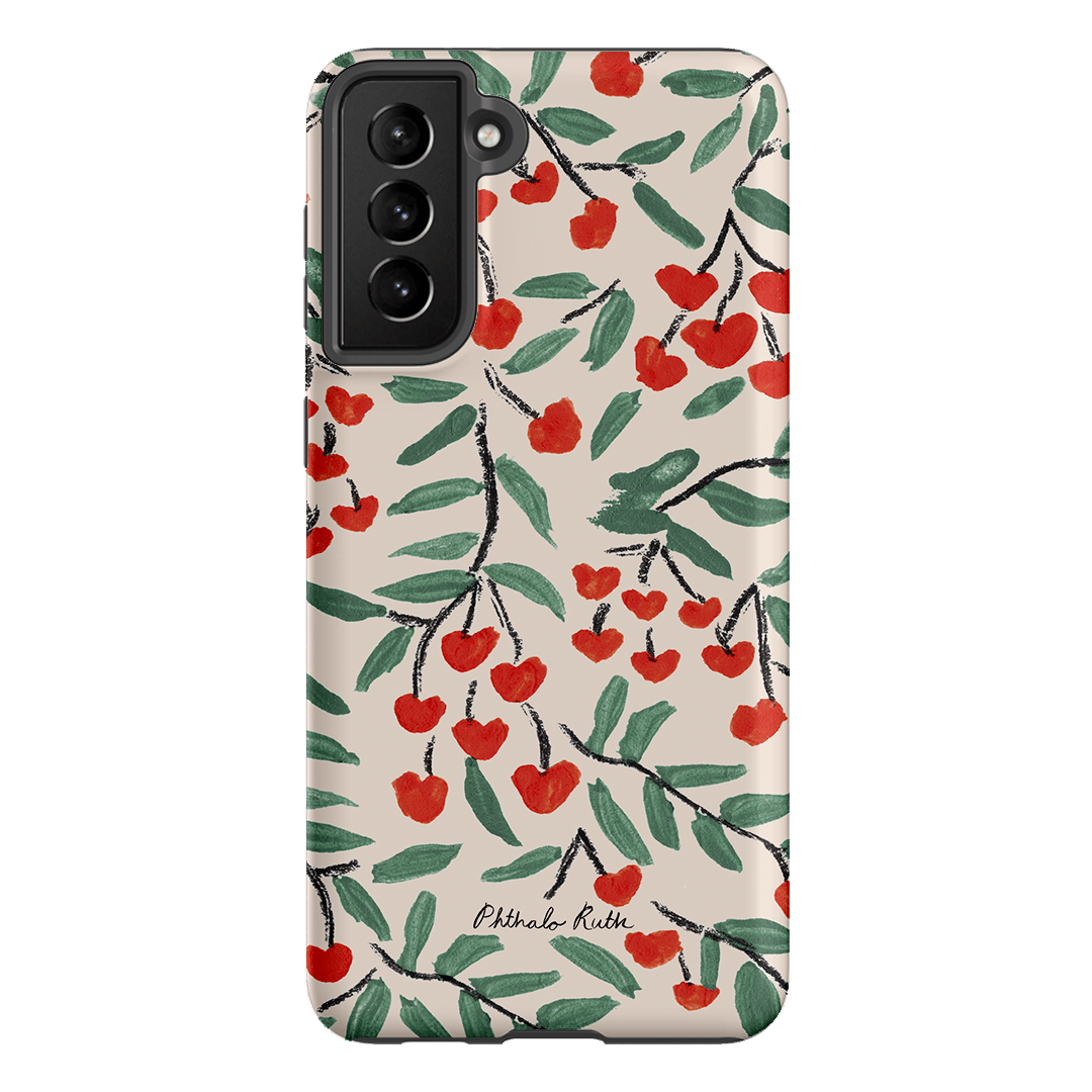 Cherry Love Printed Phone Cases Samsung Galaxy S21 Plus / Armoured by Phthalo Ruth - The Dairy