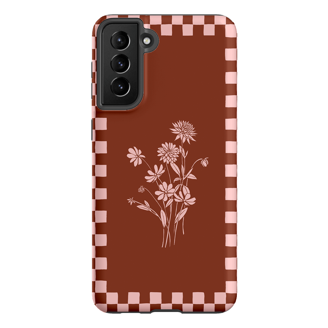 Dahlia Check Printed Phone Cases Samsung Galaxy S21 Plus / Armoured by Typoflora - The Dairy