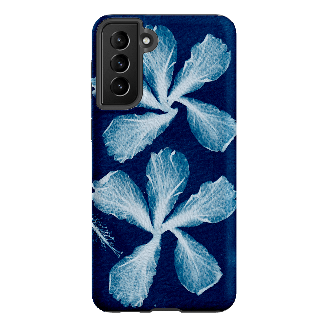 Hibiscus Cyanotype Printed Phone Cases Samsung Galaxy S21 Plus / Armoured by Sally Hungerford - The Dairy