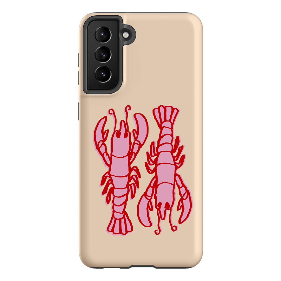 Lobster Love Peach Printed Phone Cases Samsung Galaxy S21 Plus / Armoured by The Dairy - The Dairy