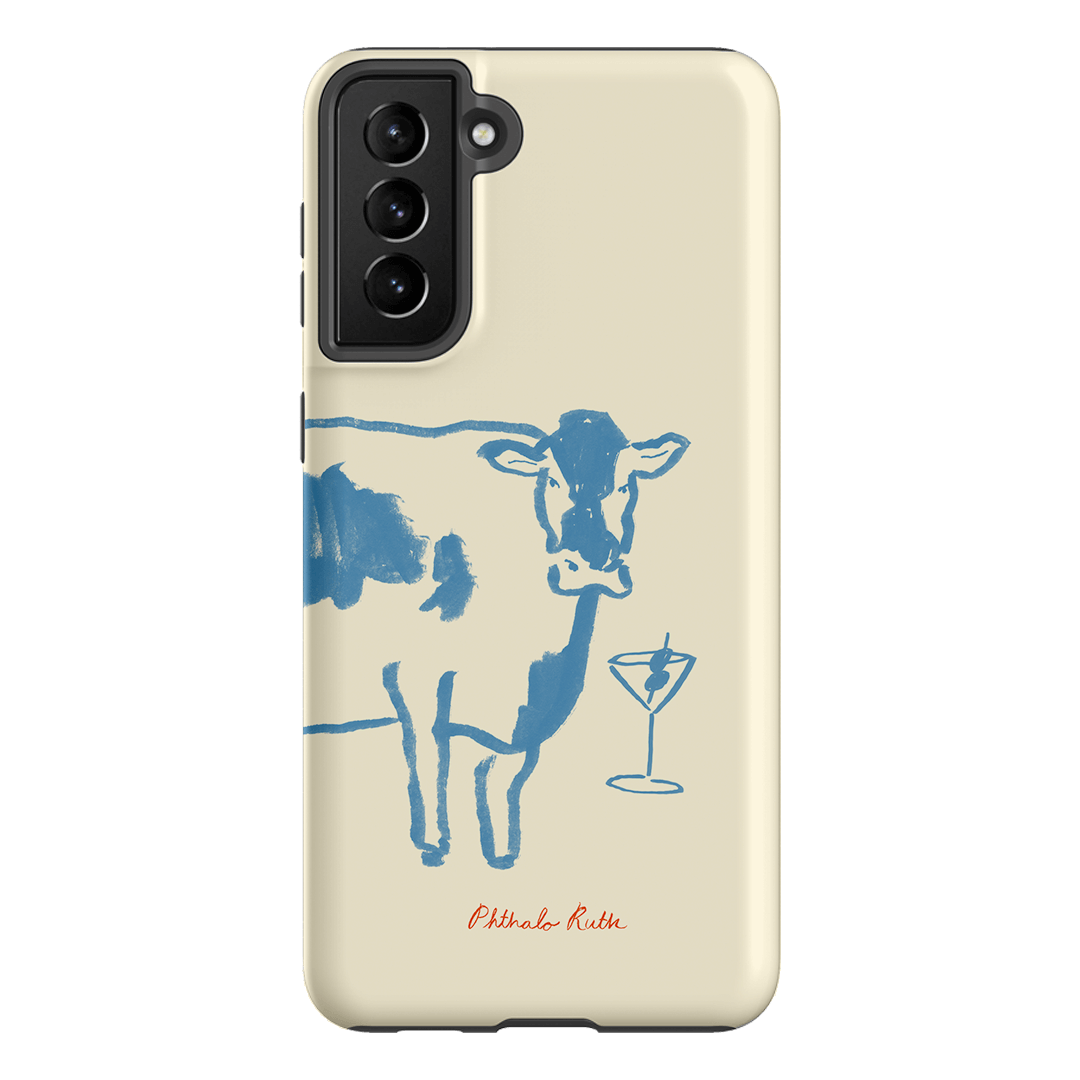Mootini Blue Printed Phone Cases Samsung Galaxy S21 Plus / Armoured by Phthalo Ruth - The Dairy