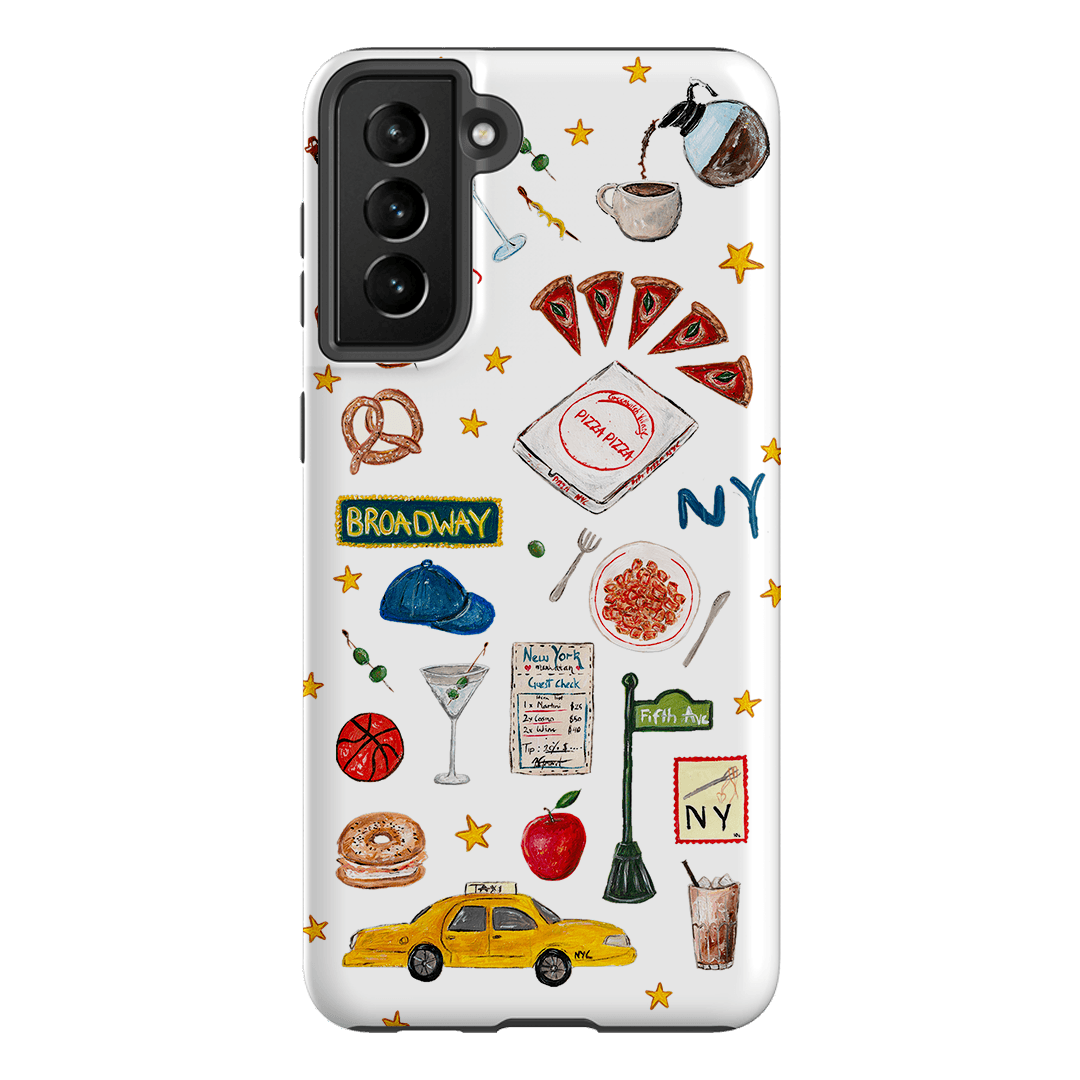 NYC White Printed Phone Cases Samsung Galaxy S21 Plus / Armoured by BG. Studio - The Dairy
