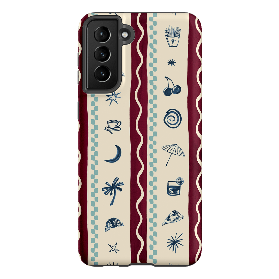 Summer Snacks Burgundy Printed Phone Cases Samsung Galaxy S21 Plus / Armoured by Charlie Taylor - The Dairy