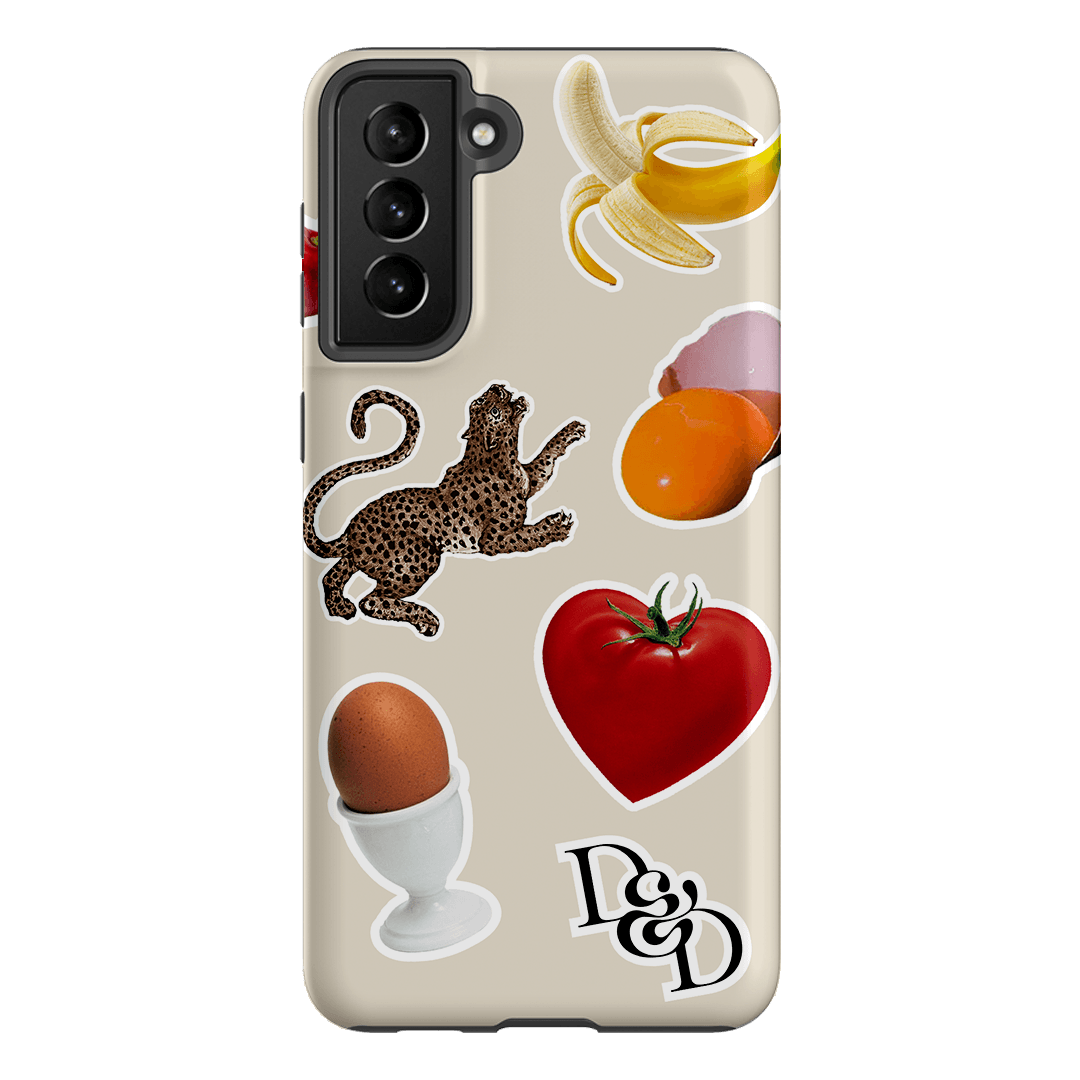 Sunday Stickers Cream Printed Phone Cases Samsung Galaxy S21 Plus / Armoured by Desmond & Dempsey - The Dairy