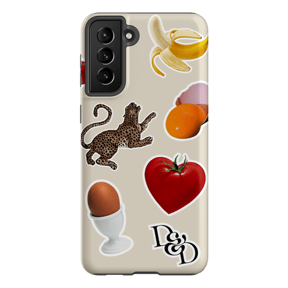 Sunday Stickers Cream Printed Phone Cases Samsung Galaxy S21 Plus / Armoured by Desmond & Dempsey - The Dairy