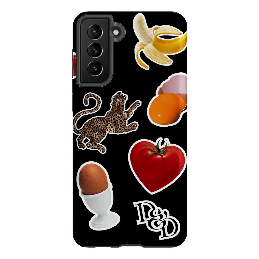 Sunday Stickers Black Printed Phone Cases by Desmond & Dempsey - The Dairy