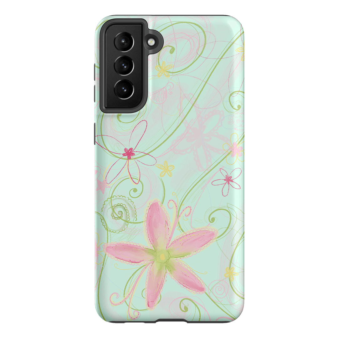 Swirl Blue Printed Phone Cases Samsung Galaxy S21 Plus / Armoured by Kayla Carr - The Dairy