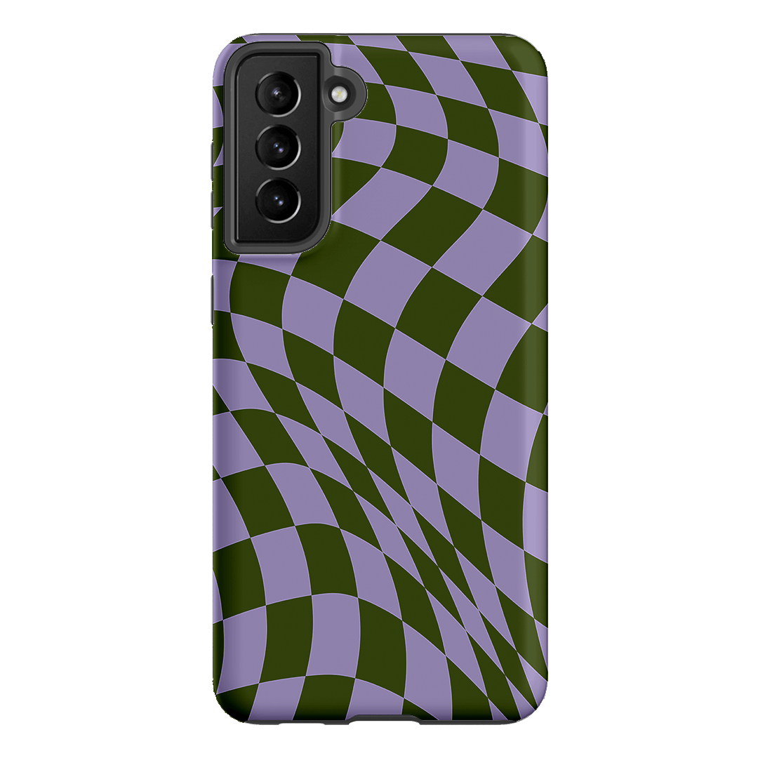 Wavy Check Forest on Lilac Matte Case Matte Phone Cases by The Dairy - The Dairy