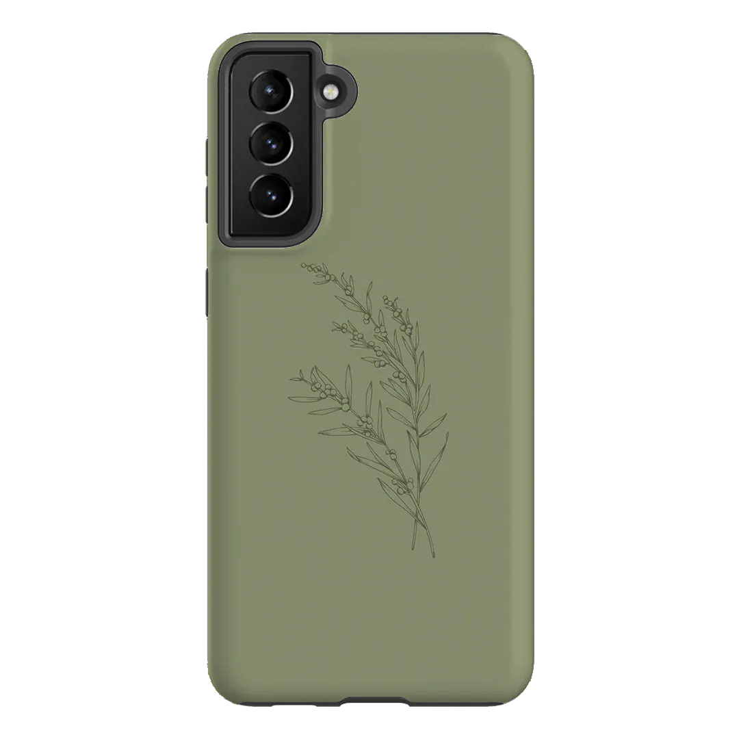 Khaki Wattle Printed Phone Cases Samsung Galaxy S21 Plus / Armoured by Typoflora - The Dairy
