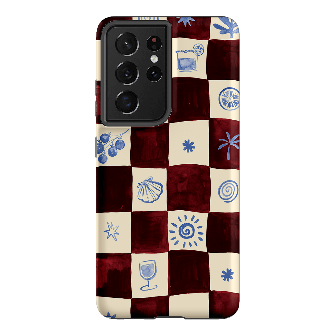 Afternoon Mezze Maroon Printed Phone Cases Samsung Galaxy S21 Ultra / Armoured by Charlie Taylor - The Dairy