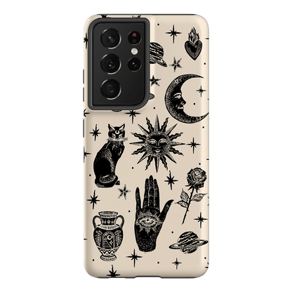 Astro Flash Beige Printed Phone Cases Samsung Galaxy S21 Ultra / Armoured by Veronica Tucker - The Dairy