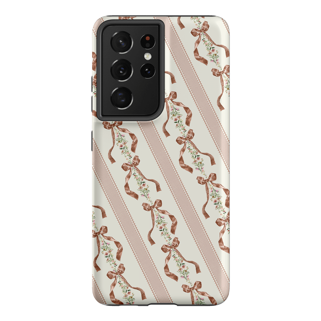 Bow Stripe Printed Phone Cases Samsung Galaxy S21 Ultra / Armoured by Veronica Tucker - The Dairy