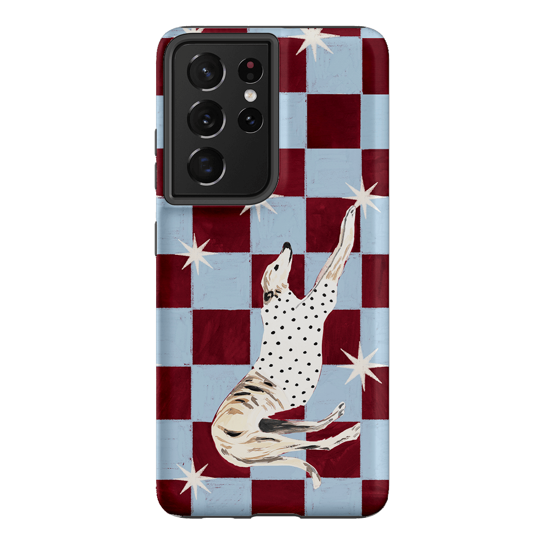 Check Greyhound Blue Printed Phone Cases Samsung Galaxy S21 Ultra / Armoured by Lisa Hu - The Dairy