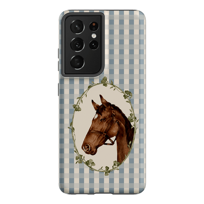 Gingham Horse Printed Phone Cases Samsung Galaxy S21 Ultra / Armoured by Kasiags Art - The Dairy