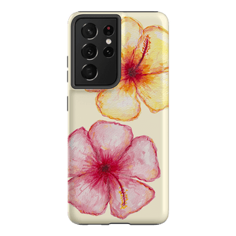 Hibiscus Flower Yellow Printed Phone Cases Samsung Galaxy S21 Ultra / Armoured by BG. Studio - The Dairy