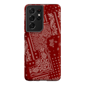 Paisley Crimson Printed Phone Cases Samsung Galaxy S21 Ultra / Armoured by The Dairy - The Dairy