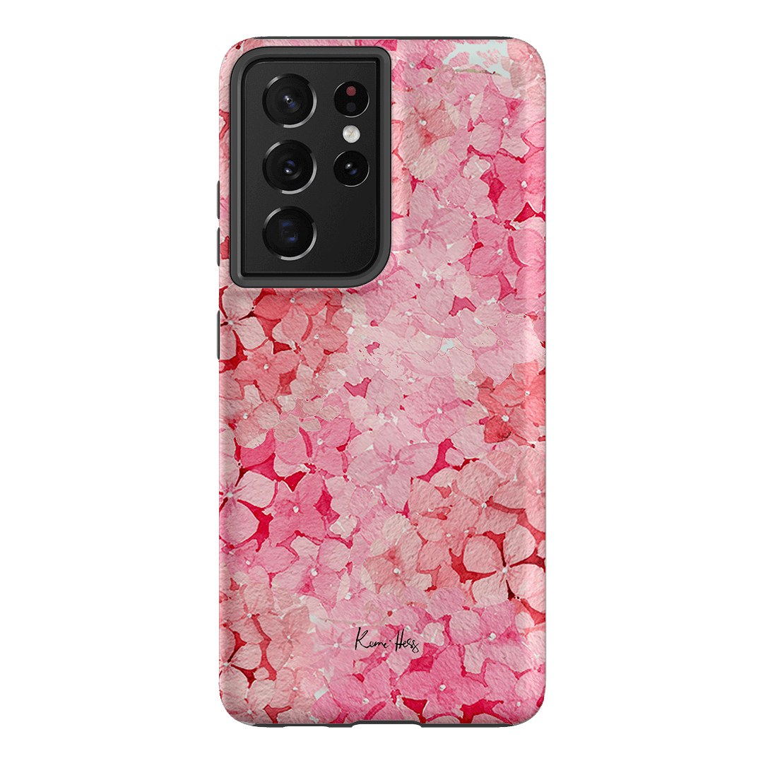 Hydrangea Pink Printed Phone Cases Samsung Galaxy S21 Ultra / Armoured by Kerrie Hess - The Dairy