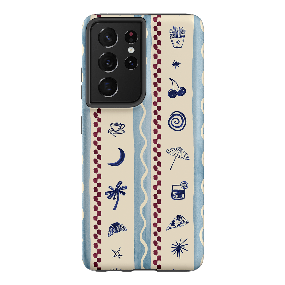 Summer Snacks Blue Printed Phone Cases Samsung Galaxy S21 Ultra / Armoured by Charlie Taylor - The Dairy