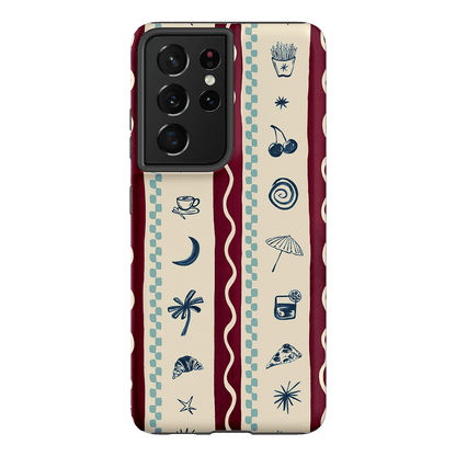 Summer Snacks Burgundy Printed Phone Cases Samsung Galaxy S21 Ultra / Armoured by Charlie Taylor - The Dairy