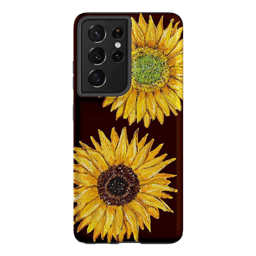 Sunflower Brown Printed Phone Cases Samsung Galaxy S21 Ultra / Armoured by BG. Studio - The Dairy