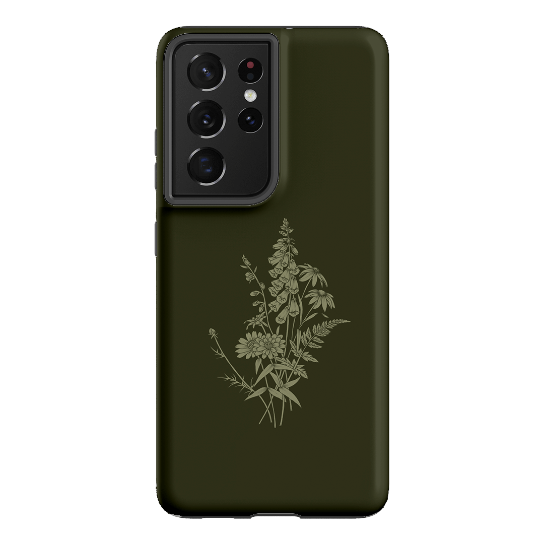 Wildflowers Olive Printed Phone Cases Samsung Galaxy S21 Ultra / Armoured by Typoflora - The Dairy