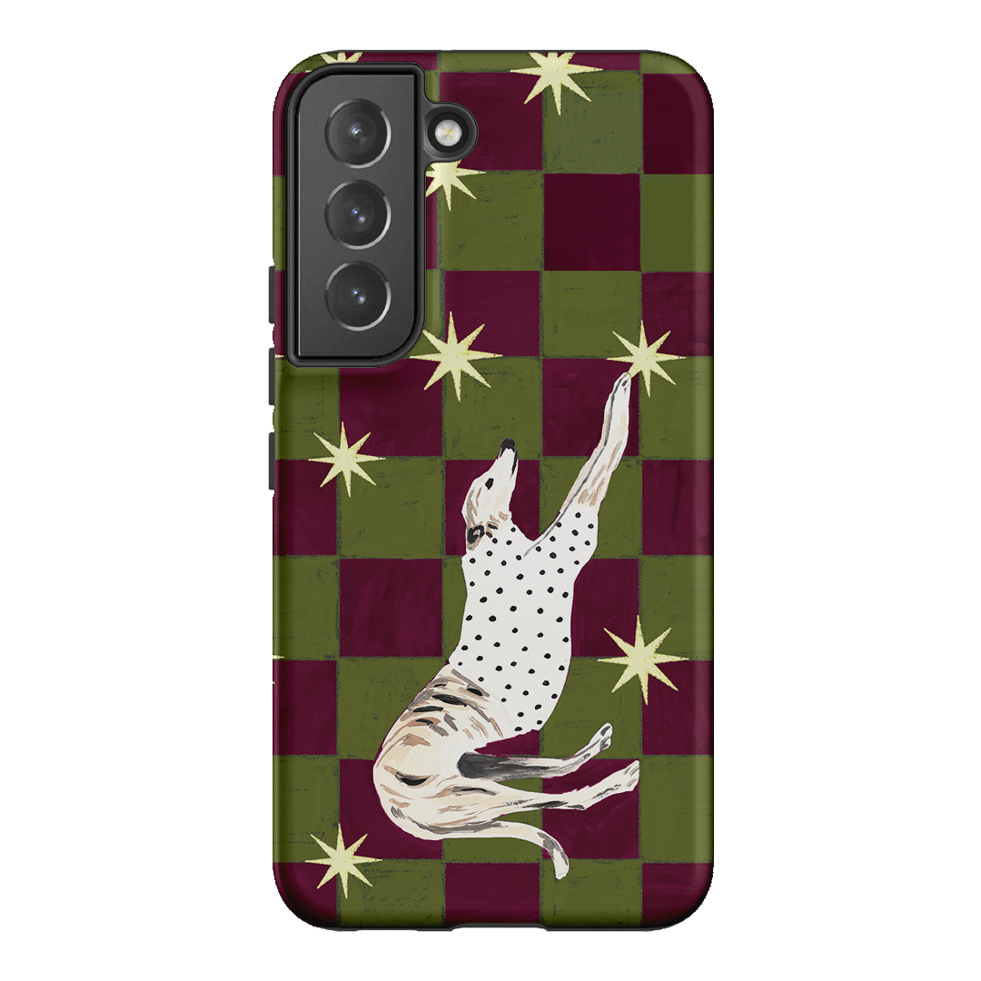 Check Greyhound Green Printed Phone Cases Samsung Galaxy S22 / Armoured by Lisa Hu - The Dairy