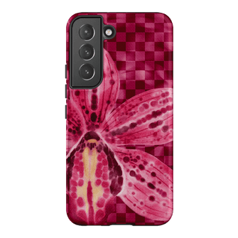 Check Orchid Printed Phone Cases Samsung Galaxy S22 / Armoured by Sally Hungerford - The Dairy