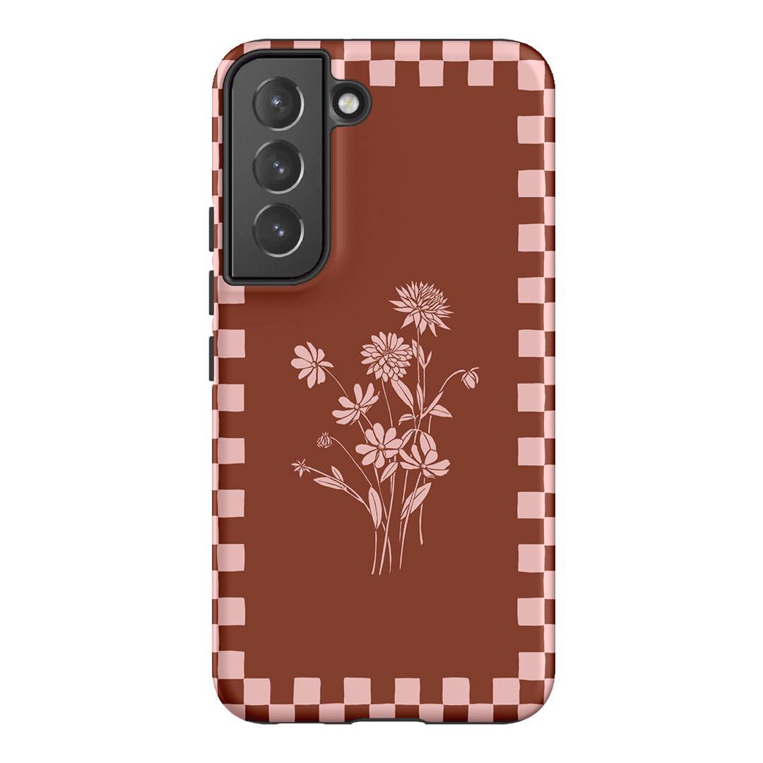 Dahlia Check Printed Phone Cases Samsung Galaxy S22 / Armoured by Typoflora - The Dairy