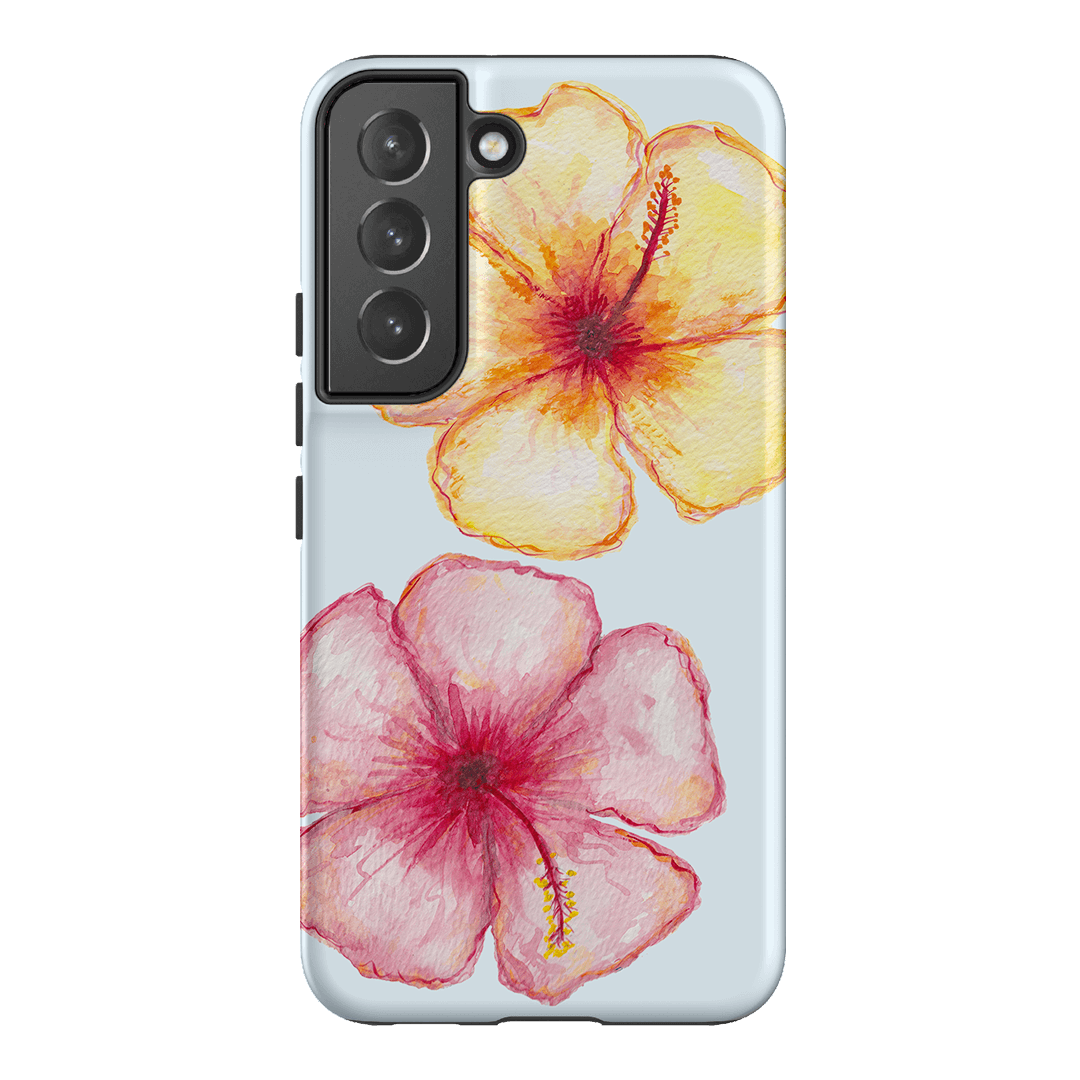 Hibiscus Flower Blue Printed Phone Cases Samsung Galaxy S22 / Armoured by BG. Studio - The Dairy