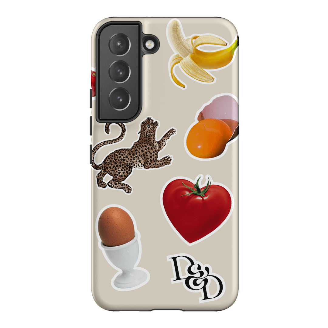 Sunday Stickers Cream Printed Phone Cases Samsung Galaxy S22 / Armoured by Desmond & Dempsey - The Dairy