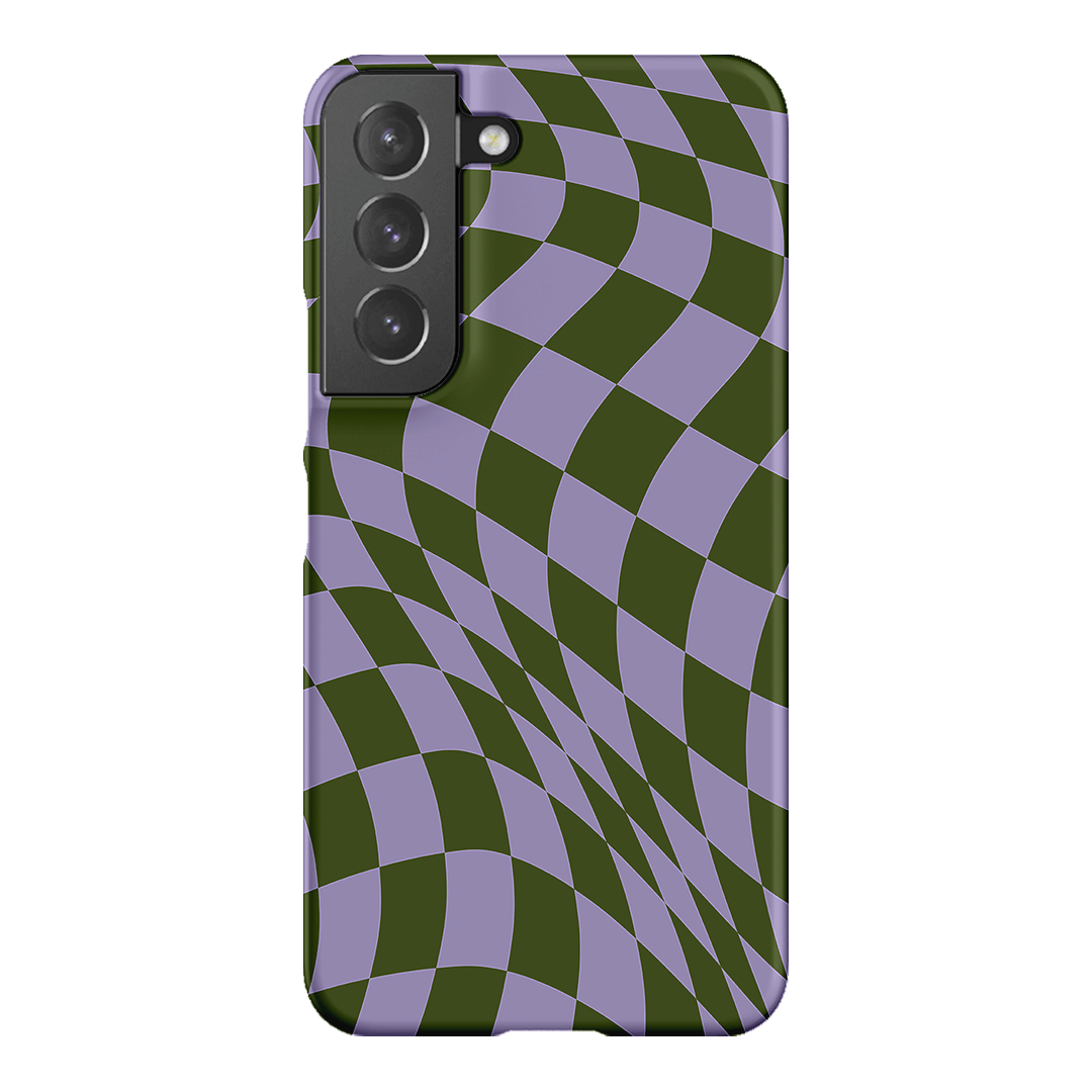 Wavy Check Forest on Lilac Matte Case Matte Phone Cases Samsung Galaxy S22 Plus / Snap by The Dairy - The Dairy