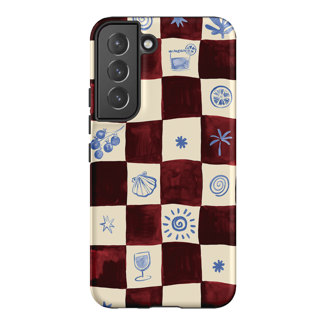 Afternoon Mezze Maroon Printed Phone Cases Samsung Galaxy S22 Plus / Armoured by Charlie Taylor - The Dairy