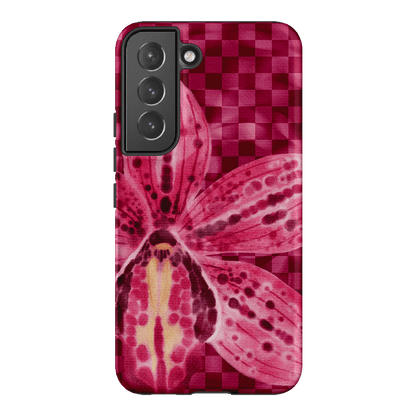 Check Orchid Printed Phone Cases Samsung Galaxy S22 Plus / Armoured by Sally Hungerford - The Dairy