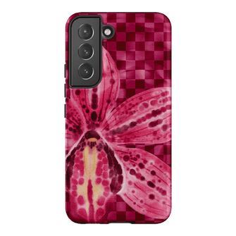 Check Orchid Printed Phone Cases Samsung Galaxy S22 Plus / Armoured by Sally Hungerford - The Dairy