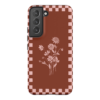 Dahlia Check Printed Phone Cases Samsung Galaxy S22 Plus / Armoured by Typoflora - The Dairy