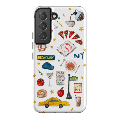 NYC White Printed Phone Cases Samsung Galaxy S22 Plus / Armoured by BG. Studio - The Dairy