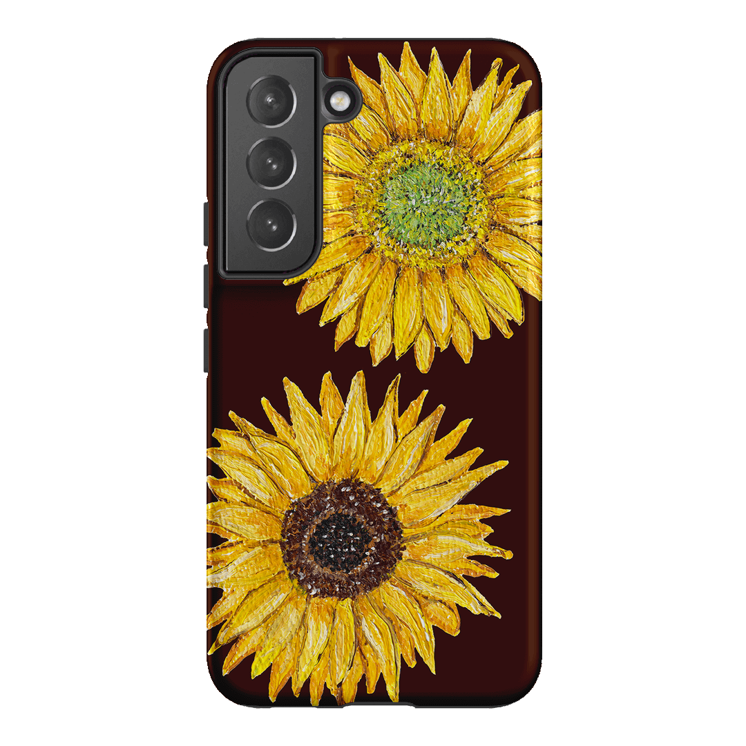 Sunflower Brown Printed Phone Cases Samsung Galaxy S22 Plus / Armoured by BG. Studio - The Dairy