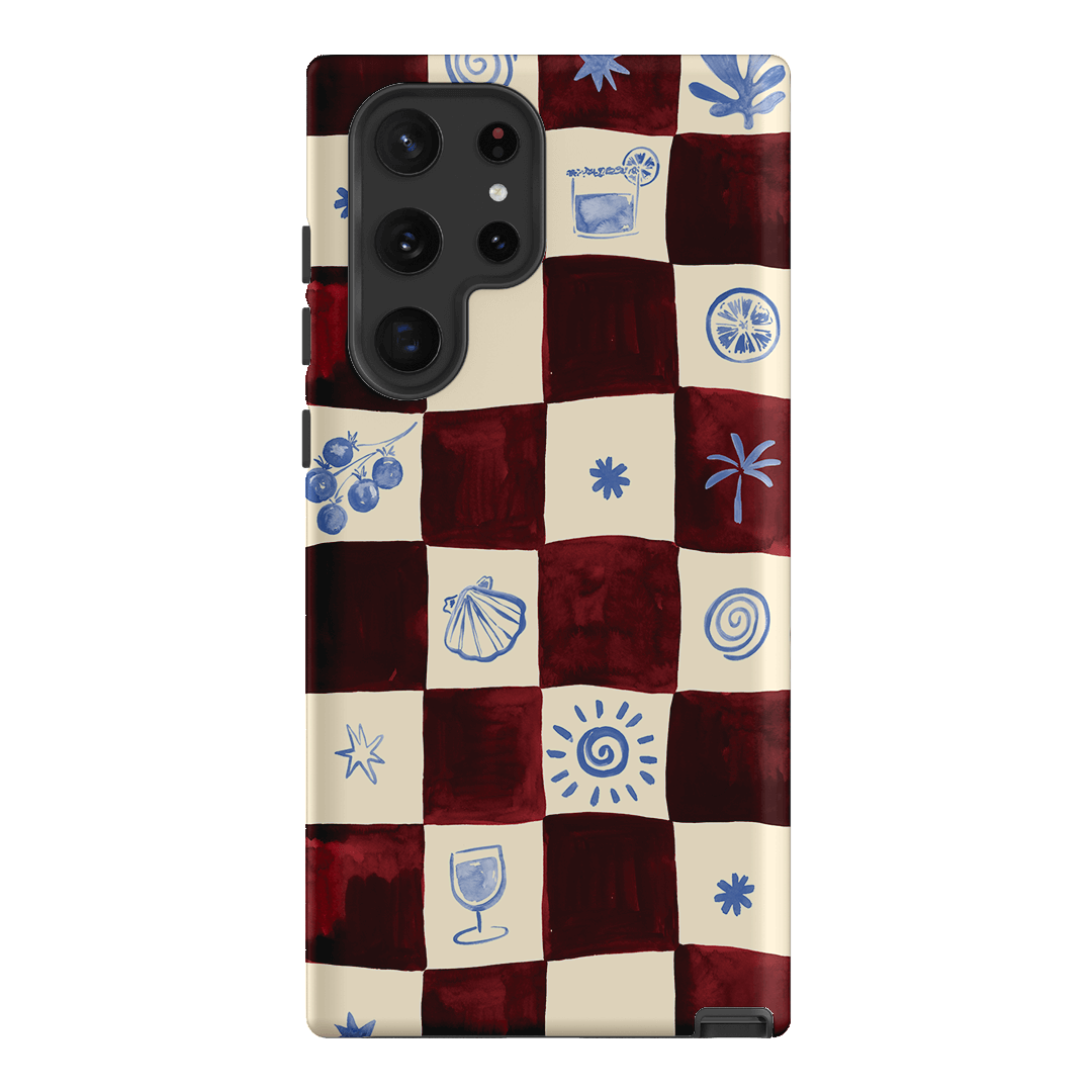 Afternoon Mezze Maroon Printed Phone Cases Samsung Galaxy S22 Ultra / Armoured by Charlie Taylor - The Dairy