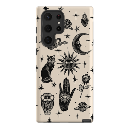 Astro Flash Beige Printed Phone Cases Samsung Galaxy S22 Ultra / Armoured by Veronica Tucker - The Dairy