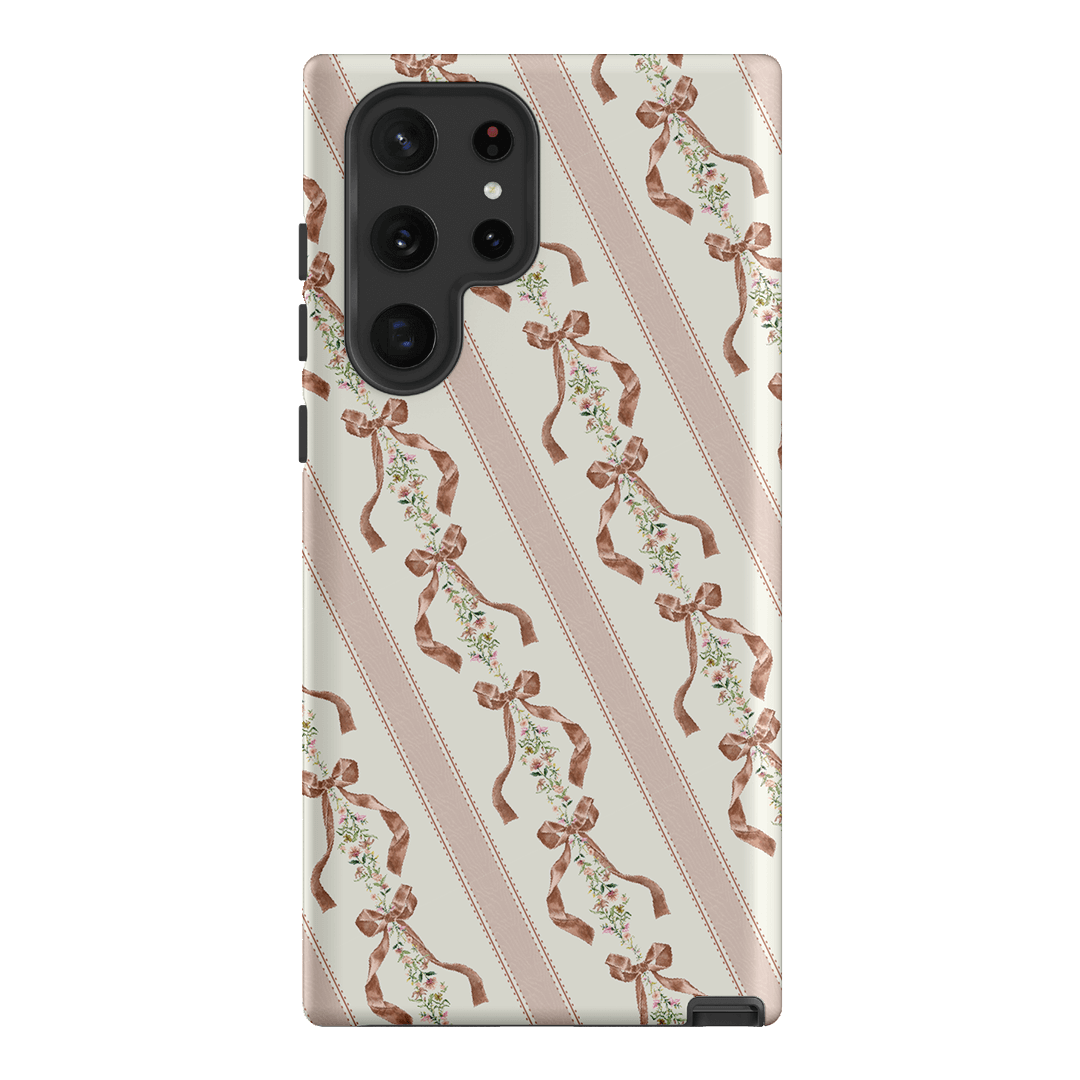 Bow Stripe Printed Phone Cases Samsung Galaxy S22 Ultra / Armoured by Veronica Tucker - The Dairy