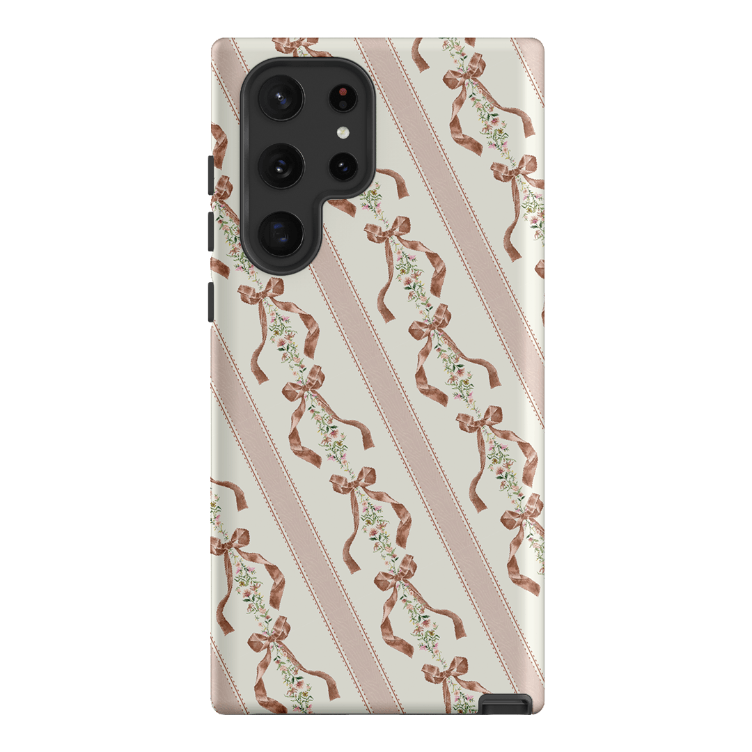 Bow Stripe Printed Phone Cases Samsung Galaxy S22 Ultra / Armoured by Veronica Tucker - The Dairy