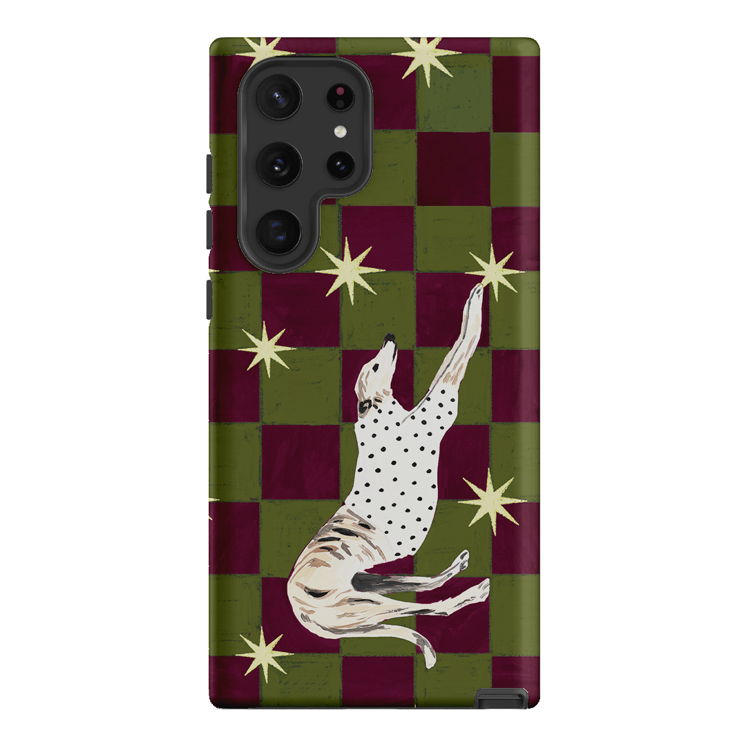 Check Greyhound Green Printed Phone Cases Samsung Galaxy S22 Ultra / Armoured by Lisa Hu - The Dairy