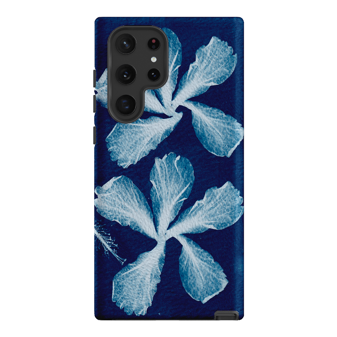 Hibiscus Cyanotype Printed Phone Cases Samsung Galaxy S22 Ultra / Armoured by Sally Hungerford - The Dairy