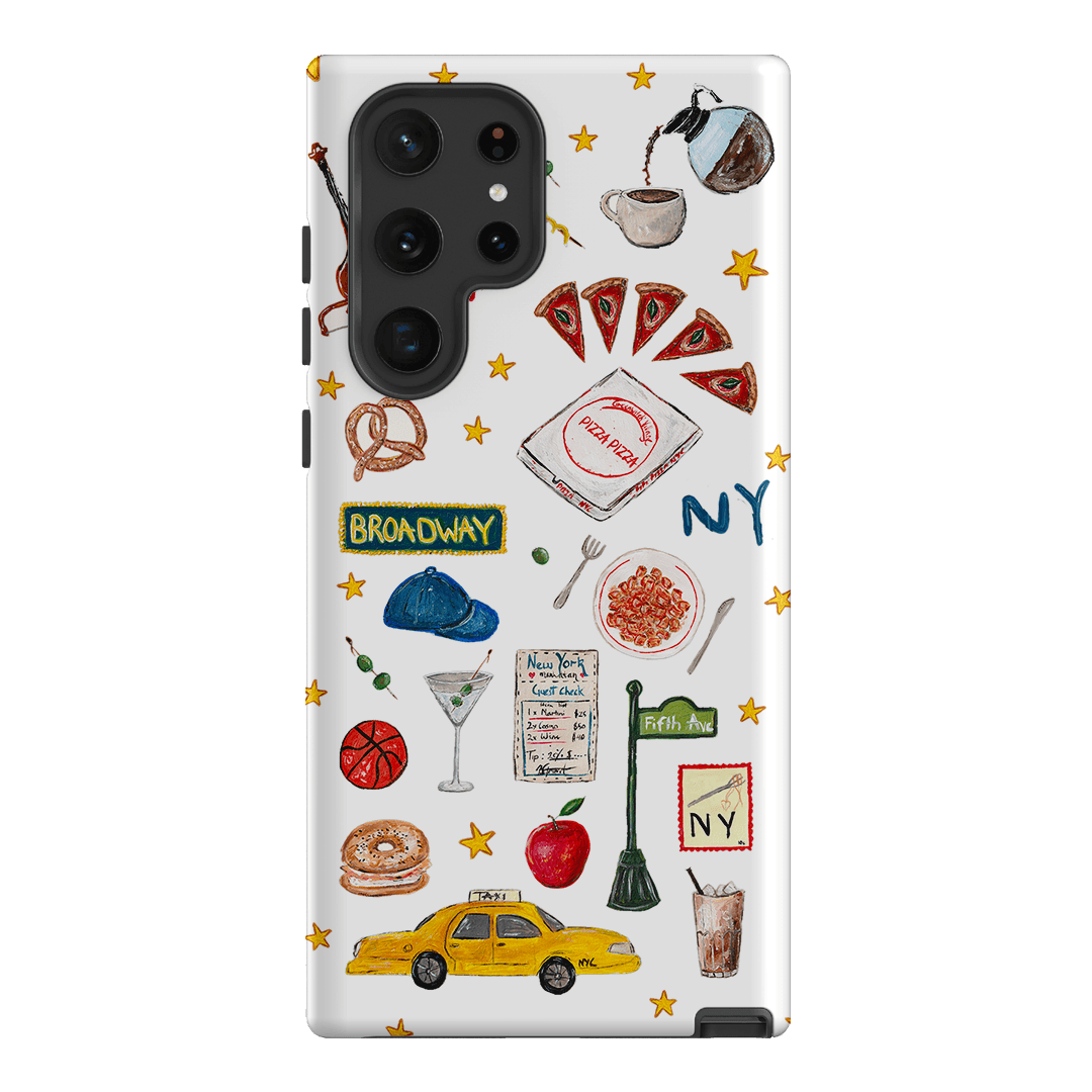NYC White Printed Phone Cases Samsung Galaxy S22 Ultra / Armoured by BG. Studio - The Dairy