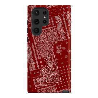 Paisley Crimson Printed Phone Cases Samsung Galaxy S22 Ultra / Armoured by The Dairy - The Dairy
