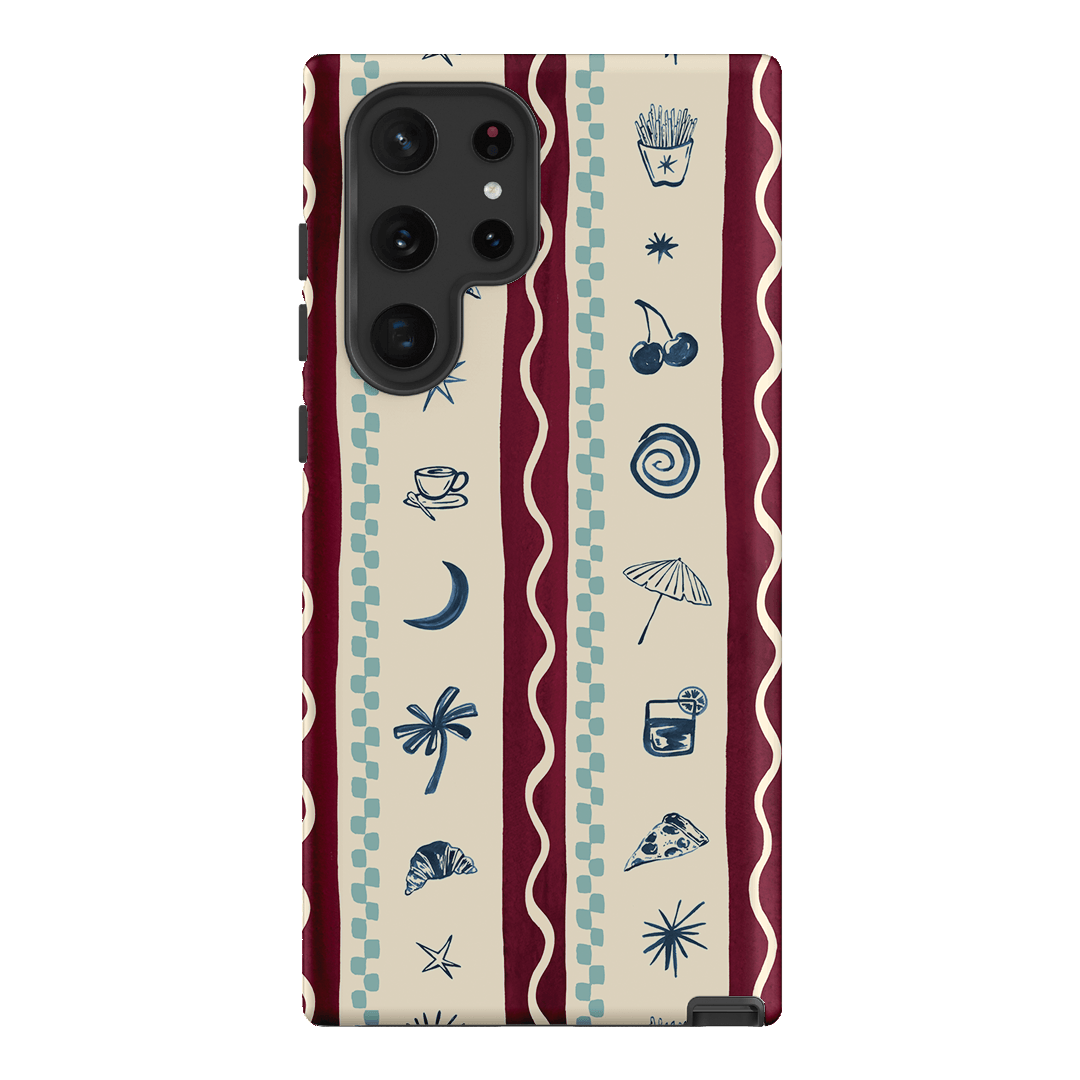 Summer Snacks Burgundy Printed Phone Cases Samsung Galaxy S22 Ultra / Armoured by Charlie Taylor - The Dairy